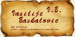 Vasilije Baškalović vizit kartica